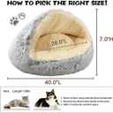 ShinHye Round Plush Fluffy Hooded Cat Bed Cave, Cozy for Indoor Cats or Small Dogs, Waterproof Bottom, Washable40 in