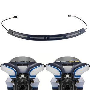 FATECIM Windshield Trim LED Light with Running Light & Sequential Turn Signals for Harley Touring Street Glide Ultra Limited Electra Glide FLHX FLHTK 2014-2023 (Black Windscreen Trim, Smoke Lens)