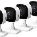 Tapo 2K Indoor Wired Security Camera - Works as a Baby Monitor & Pet Camera, Person/Motion/Baby Cry Detection, 2-Way Audio, Siren, Subscription-Free Local Storage or Optional Cloud, C110P4 (4-Pack)