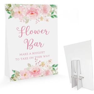 Baby Shower/Bridal Shower Flower Bar Sign-Make A Bouquet to Take on Your Way, Love is in Bloom Decorations, Bridal Shower Signs, Floral Wedding Sign (8 x 11 inch) BBS29