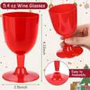 Mimorou 25 Pcs Red Plastic Wine Glasses for Wedding 5.4 oz Small Disposable Goblets with Stem, Unbreakable Plastic Drinking Glasses Drinkware Cup for Wedding Birthday Mother's Day Party Supplies