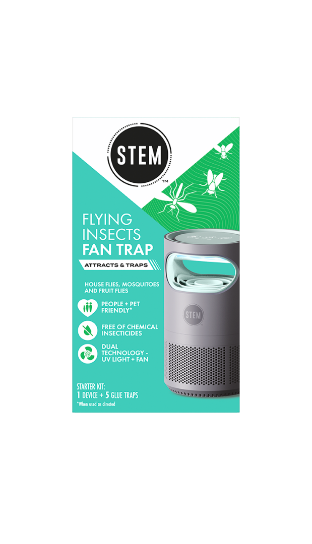 STEM Flying Insect Fan Trap for Indoor Bug Control, Plug-In Fan with UV Light, Starter Kit Includes 1 Device