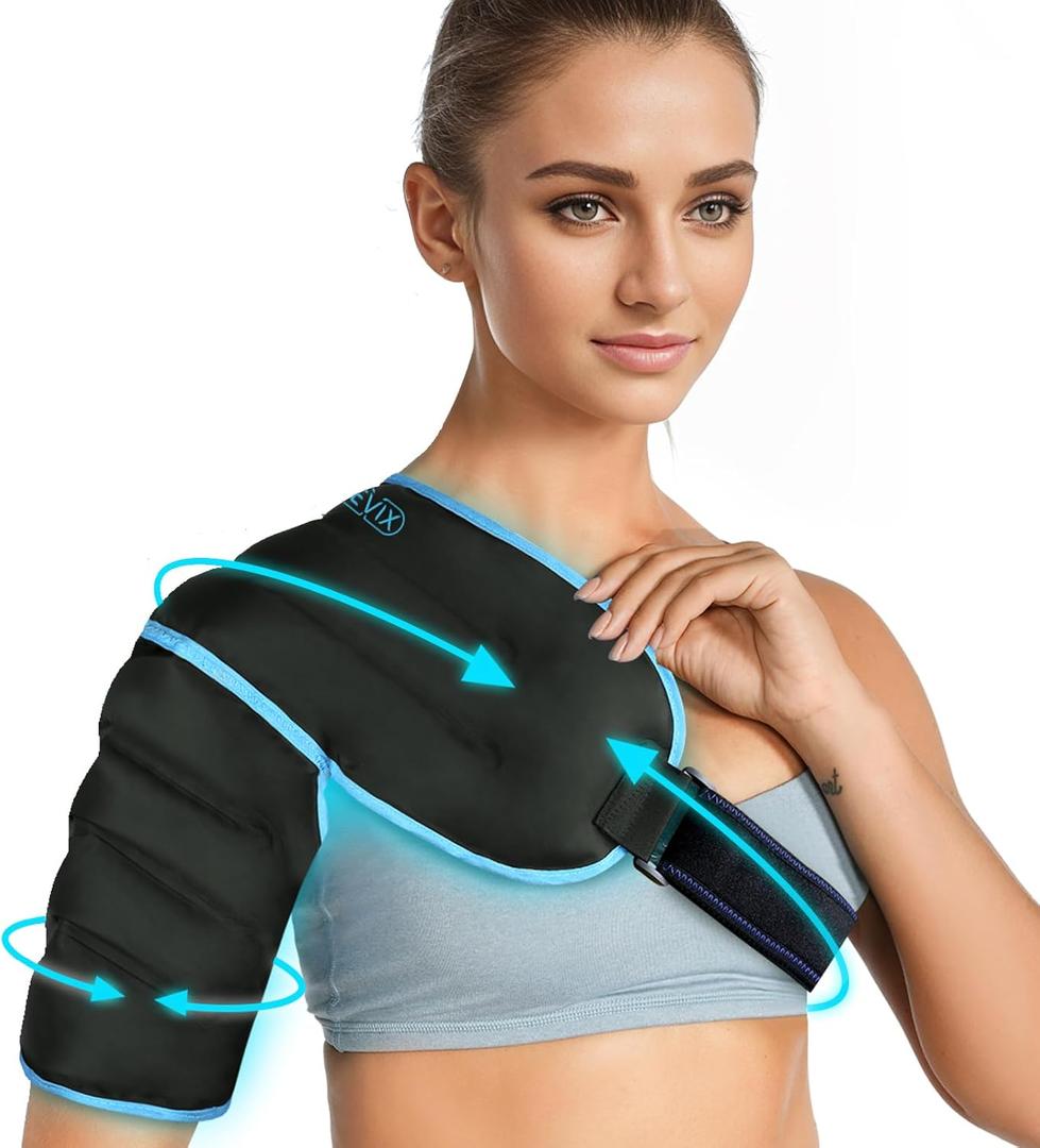 REVIX 3D Sewing Shoulder Ice Pack Wrap for Better Snug Fit and Putting on, Ice Pack for Shoulder Brace, Hot Cold Gel Packs Reusable for Discomfort Relief, Muscle Relaxation & Daily Use