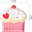 Bico Cupcake with Heart Appetizer Plates Set, Valentine's, 7 inch Dessert Plates, Microwave and Dishwasher Safe