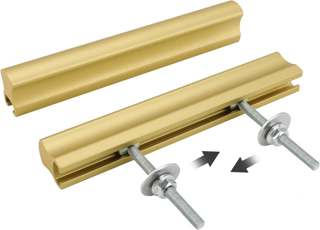 Peaha 6 Pack Adjustable Drawer Pulls Matte Gold Cabinet Handles 1in to 4in Hole Centers