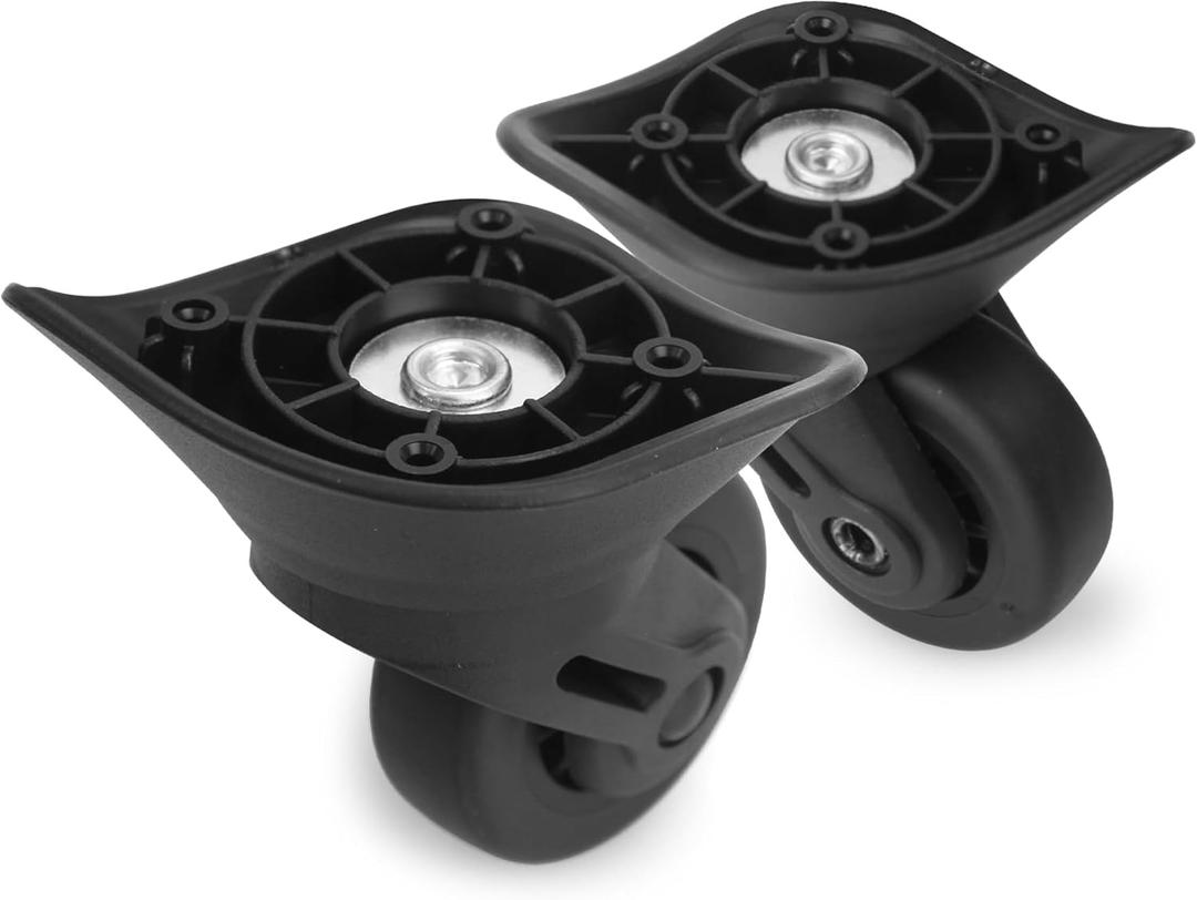 Domiella 2pcs Luggage Replacement Wheels, Suitcase Swivel Repair Caster Wheels, 360 Degree Rubber Suitcase Trolley Wheel Kit for Travel, A73