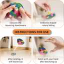 4in1 Bounce Bowls Ball Fidget Toy for Kids & Adults Spinning Stress Relief, Pop Up Toy Outdoor Game Sports Fingertip Toy for School, Birthday Party Favors, Goodie Bag Fillers for Boys and Girls