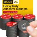 Adhesive Magnets - Ferrite Magnetic - Round Disc - Strong Sticky Adhesive Backing - Ceramic Magnet Ideal for DIY, Craft, Kitchen 36 Pieces