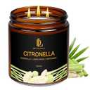 Citronella Candles Outdoor, Large 3 Wick 12oz Scented Candles up to 60 Hours Burning, Natural Citronella Soy Wax Candle for Summer Outside Camping Patio Picnic Garden