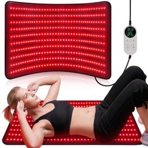 Red Light Therapy Mat for Body, 39 x 24Large Near Infrared Light Therapy with Timer, 660nm 850nm Home Red Light Therapy Blanket for Back Belly Shoulder Muscle Joint (with Storage Bag)