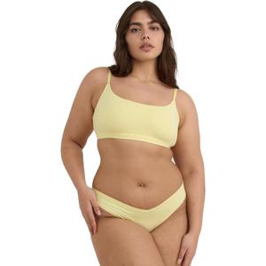Organic Basics Women's Flex Scoop-Neck Cotton Bralette (Light Lemon), XSmall