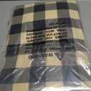 Smiry Rectangle Picnic Table Cloth, Elastic Waterproof Fitted Vinyl Tablecloths, Flannel Backed Buffalo Plaid Table Covers for Dining, Camping, Outdoor (Black and Khaki, 30" x 72")
