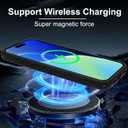 MZELQ for iPhone 16 Case, Compatible with MagSafe, Shower Black, Shockproof, Drop Proof, Ultra-Slim, Diamond Camera Protector, Screen Protector, Silicone Designed for iPhone 16 Case