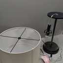 Henn&Hart 28" Tall Table Lamp with Fabric Shade in Blackened Bronze/White, Lamp, Desk Lamp for Home or Office