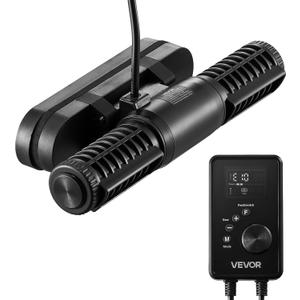 VEVOR Aquarium Wave Maker, 25W, 2380 GPH Adjustable Cross Flow Pump with Controller, Magnetic DC 24V Aquarium Powerhead, Strong Magnetic Base, 360 Rotating Wavemaker, for Saltwater Marine Freshwater