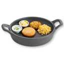 TableCraft Cast Iron Round Mini Server, 4.5 inches, Black