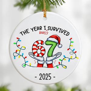 Funny 67 Ornament | 2025 Slang Christmas | Funny Christmas Ornaments 2025 | Funny Teen Grandkid Ornament | Gen Alpha Xmas Gift | 67 Gift (Six Seven-h)
