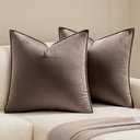 MIULEE Pack of 2 Decorative Velvet Throw Pillow Cover Soft Pillow Cover Soild Square Cushion Case for Sofa Bedroom Car 18x 18 Inch Dark Coffee 45x 45cm Dark Coffee