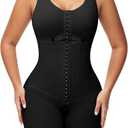 SHAPSHE Fajas Colombianas Moldeadoras BBL Post Surgery with 3 Rows Hook-and-eye Bust & Zipper Crotch for Women Tummy Control Shapewear Black 2XL