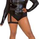 Leg Avenue Women 3 Pc Fierce Feline Halloween Costume With Bodysuit (Medium, Black)