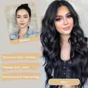 Black Wig for Women Long Wavy Black Wig Middle Part 26 Inch Wigs Heat Resistant Synthetic Wig for Daily Use