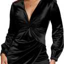 Womens Sexy Ruffle Elegant Bridesmaid Formal Evening Dress Elegant Curvy Wedding Guest Midi Dress (Large, 453black)