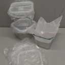 Soup Containers with Lids Glass 32 oz, 4 Cup Borosilicate Glass Food Storage Containers, Microwave & Freezer Safe Jars, Small Square Meal Prep Bowl for Salad, Fruit, Lunch, Ice Cream, Travel, 4 Pack