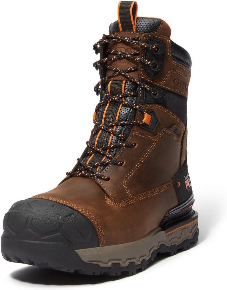 Timberland PRO Men's Boondock Ultralight 8 Inch Composite Safety Toe Insulated Waterproof Industrial Work Boot, Medium Brown, 13 Wide