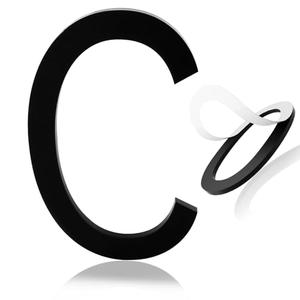 5 Inch House Numbers, Self-adhesive House Number Acrylic Modern House Numbers for Outside Black Mailbox Numbers Garden Door Address Numbers ,Apartments Office hotel, Easy Install without Tools (Letter C) Pack of 3