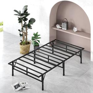 ZINUS SmartBase Compack Mattress Foundation, 14 Inch Metal Bed Frame, No Box Spring Needed, Sturdy Steel Slat Support, 75" x 30" (Narrow Twin), Black