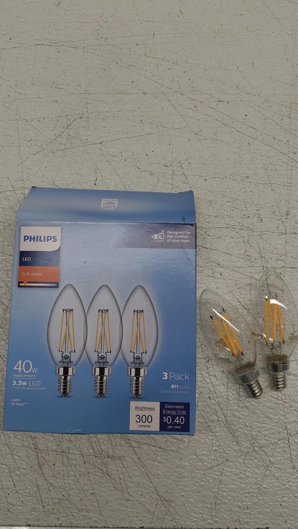 Philips 40W Equivalent Soft White B11 Candelabra Clear LED Decorative Light Bulb (3-Pack) And 5.5 inch Grilled Cheese Pan