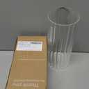 ComSaf Glass Cylinder Vases, Bud Vase for Centerpieces, 8 Inch Tall Ribbed Vase Hurricane Floating Candle Holder, Decorative Flower Vases for Wedding Reception, Home Decor, Housewarming Gift (Clear)