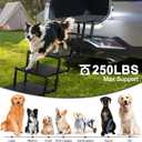 Extra Wide 5 Steps Dog Stairs for Large Dogs, Foldable DogRamp for Car with Non-Slip Surface, Pet Stairs DogStairs for car, Dog Steps for Cars, SUV, High Beds, Truck, Supports up to 250 lbs