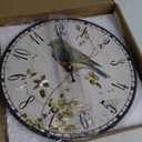 12" Retro Vintage Clock Bird French Country Tuscan Style Non-Ticking Silent Wooden Wall Clock Quartz Battery Operated Decor Retro Design for Kitchen/Living Room/Bedroom/Farmhouse