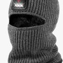 Winter Balaclava Knitted Ski Mask with LED Light - Fleece Lined Full Face Cover Windproof Snow Mask for Skiing, Motorcycling, Grey