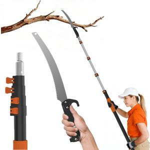 AgiiMan 26FT Reach Pole Saws for Tree Trimming, Pole Saw with 5-20FT Telescoping Extension Pole, Pruning Saw with 19" 3X Detachable Saw, Non-Slip Handle, Tree Trimmer for Garden Palms Shrubs