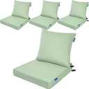 Deep Seat Cushions, Outdoor Cushions, Patio Furniture Cushions, Deep Seat & Back Cushion Patio Cushions for Backyard Couch Sofa Fade Resistant (22x24x4 inches 4 Sets, Light Green)