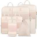 Expandable Compression Packing Cubes for Suitcases,6 Set Lightweight Compressible Travel Packing Organizer for Carry on Suitcase,Organizer Bags Set as Travel Essentials for Women