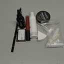 Halloween Vampire SFX Makeup Kit, Complete Makeup Set Include White Liquid Foundation, Vampire Teeth Fangs, Fake Blood, Setting Powder, Eyeshadow & Black Lipstick for Cosplay, Carnival