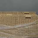 Handwoven Paper Woven Cube Basket Organizer with Handles set of 4 Foldable Storage baskets for Bedroom Living Room Cubby Storage Units for Clothes Books Toys (Natural, 13" L x 13" W x 13" H)