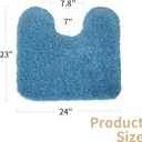 Disolla Toilet Rug U Shaped Blue 23x24 Machine Washable Non Slip Toilet Floor Mat Soft Plush Contour Rug for Bathroom Floor