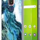 Cricket Icon 3 Case(3rd Version)/At&t Motivate 2 Case(2nd)/Cricket Splendor W/HD SCREEN PROTECTOR(2 PACK),Slim Anti-Scratch PC TPU Shockproof Cute Girl Women Protective Cover White Blue Black Marble