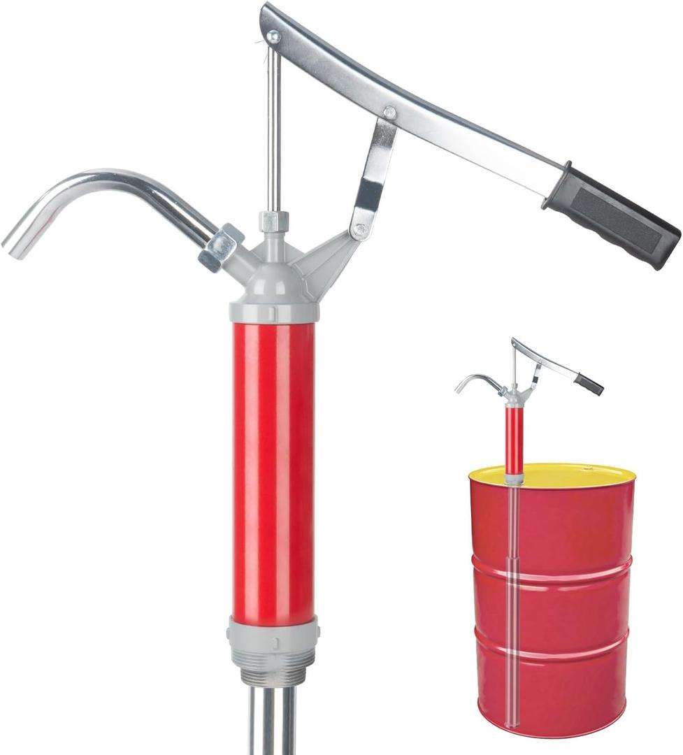 AIGMISON Lever Action Barrel Pump,Barrel Hand Pump with Telescoping Suction Tube Fits 5 to 55 Gallon Drums,Perfect for Transferring Motor Oil, Diesel, Lubricants, Kerosene, and Fuel