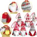 Baodlon Gnome Christmas Ornaments with Led Light, Handmade Swedish Tomte Xmas Gnomes Plush Doll, Scandinavian Santa Elf Table Ornaments, Lighting Hanging Christmas Tree Decorations Home Decor (6 Pack)