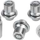 HZEL Car M12 x 1.5 Wheel Lock Lug Nut Set, Anti-Theft Chrome 4PCS Cone Seat Tire Locking Nut Kit with 1 Key, OEM#00276-00900 Automotive Replacement, Compatible with Celica ES330 ES350