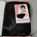 Black and White Bob Wig With Bangs Cruella Deville Costume for Women Cosplay Short White and Black Bob Wigs Straight Bob Bangs Wig 10 Inch Natural Looking For Daily Party Use