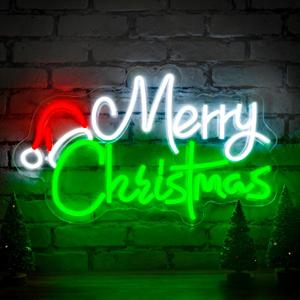 Merry Christmas Neon Sign - Gdbkabf Christmas LED Neon Light Up Signs for Wall Decor Home Decor for Xmas Party Bedroom Living Room Business Bars Shop Decoration USB Operated