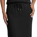 Casly Lamiit Women's 2 Piece Set Sleeveless Mock Neck Midi Skirt Sets Lounge Travel Outfit Matching Summer Casual Clothes (Black, XS)