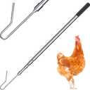 Fabbay Chicken Catcher Leg Hook Stainless Steel Retractable Long 24 to 59 Inch Chicken Grabber Leg Hook Coop Accessories Tool Pole for Poultry Turkey Geese Duck Fowl Bird Sheep Goat Farm Animal