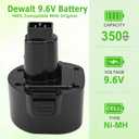 3.5Ah 9.6V Ni-MH Battery for Dewalt DW9062 DW9061 DE9036 DE9061 DE9062 DW9614 DW050 DW902 DW926 DW926K-2 DW952 DW955 DW967K DC750KA DW955K-2 DW050K